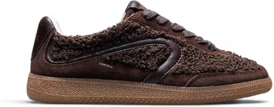 Verbenas Simona bruin wol dames sneakers