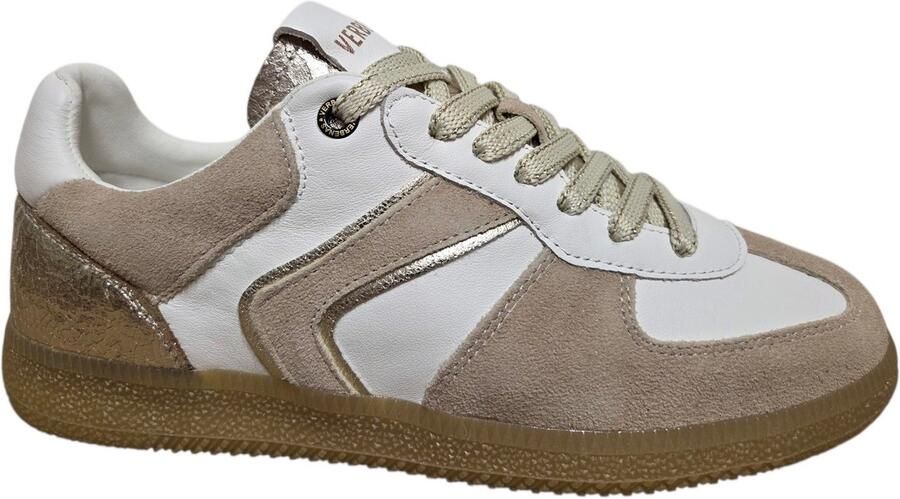 Verbenas Sora Sibela Blanco Crudo Oro Sneakers Wit Leer en Suede Dames Wit