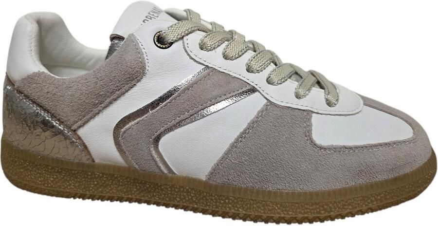 Verbenas Sora Sibela Blanco Ivory Plata Sneakers Wit Leer en Suede Dames Wit