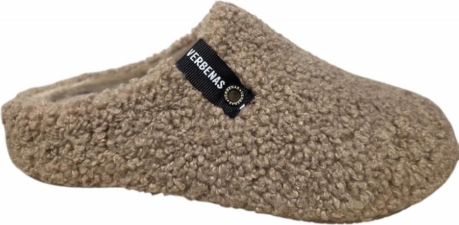 Verbenas York Nairobi Camel Pantoffels Open Sloffen Beige Textiel Dames cognac