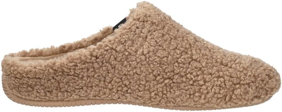 Verbenas York Nairobi Camel Pantoffels Open Sloffen Beige Textiel Dames Cognac