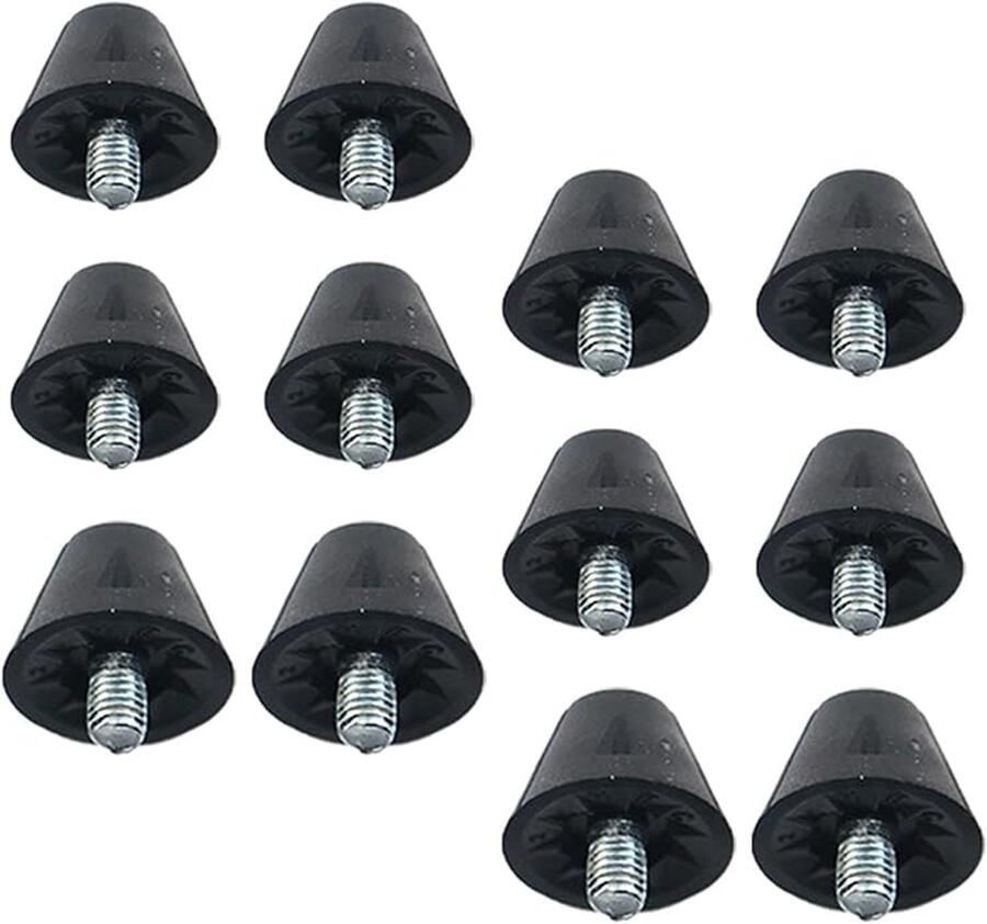 Verpakking van 12 vervangende nylon M5 5mm noppen vervangende noppen met 5mm M5 schroefdraad antislip voetbalschoennoppen voor zachte vloeren en rugbyschoenen 13MM*8 stuks + 16MM*4 stuks