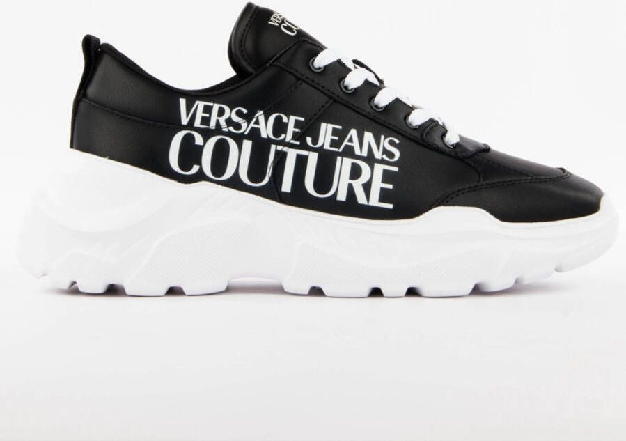 Versace Zwarte Katoenen Sneakers met Dikke Zool
