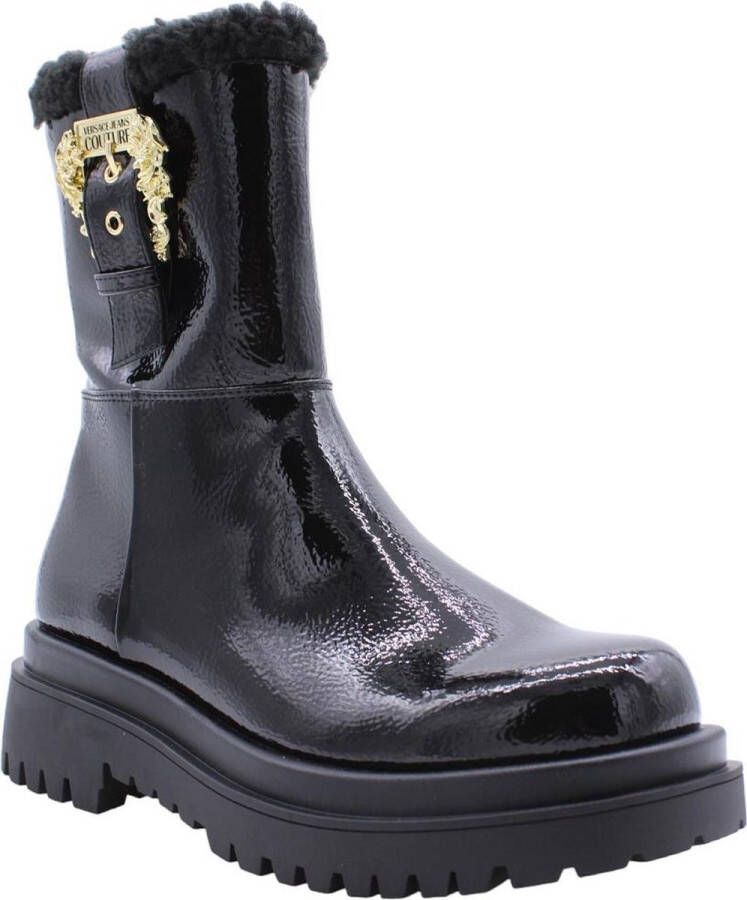 Versace Jeans Couture Drew Naplak Mode Winterlaarzen Black Dames