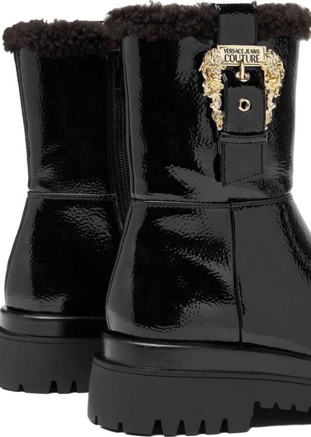 Versace Jeans Couture Drew Naplak Mode Winterlaarzen Black Dames