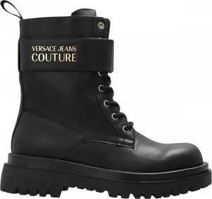 Versace Jeans Couture boots with recognizable logo plaque in an elegant golden tone Zwart Dames