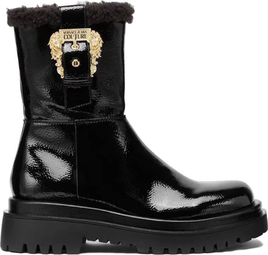 Versace Jeans Couture Drew Naplak Mode Winterlaarzen Black Dames