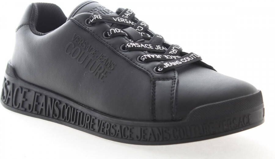 Versace Jeans Couture Leren Sneakers met Contrast Logo Black Dames