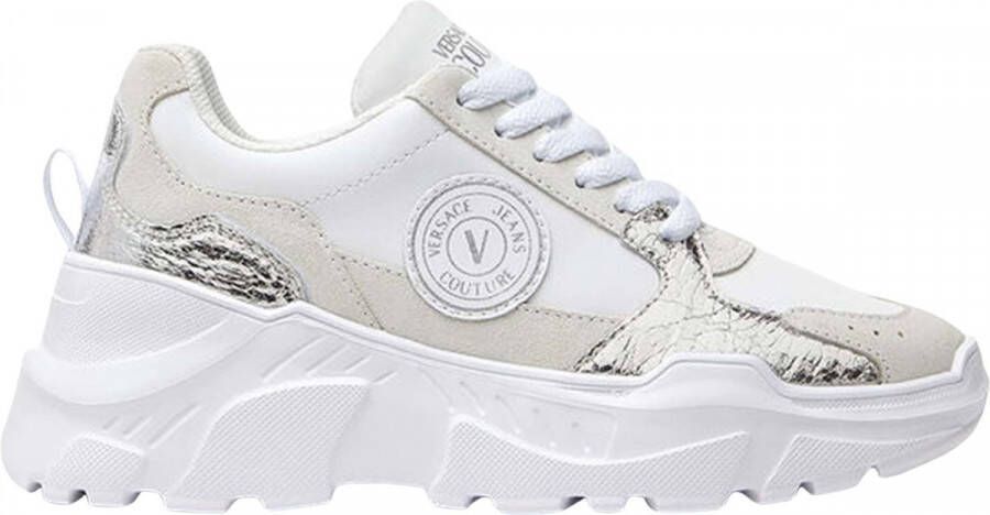 Versace Jeans Couture Schoenen Fondo SpeedTrack Dis. 2 leer+suede+gelamineerd gekraak Wit Dames - Foto 3