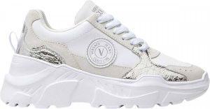 Versace Jeans Couture Shoes Fondo Speedtrack Dis. 2 Leather+Suede+Laminated Crackle Grijs Dames