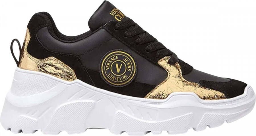 Versace Jeans Couture Shoes Fondo Speedtrack Dis. 2 Leather+Suede+Laminated Crackle Grijs Dames