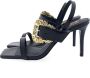 Versace Jeans Couture Glanzende Hoge Hak Sandalen met Band Detail Black Dames - Thumbnail 1