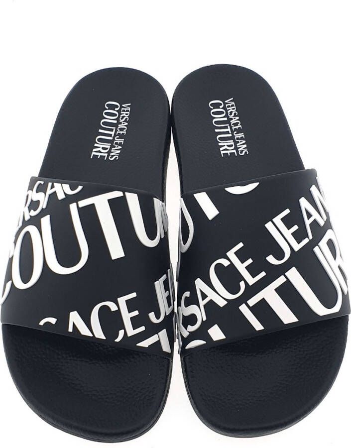 Versace Jeans Couture Fondo Slide Dis. 42 Shoes Gummy Sun Baroque Heren Slippers Zwart