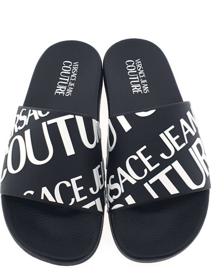 Versace Jeans Couture Fondo Slide Dis. 42 Shoes Gummy Sun Baroque Heren Slippers Zwart Schoenen