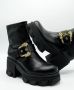 Versace Jeans Couture Slip-On Enkellaarzen met Versace Gesp Black Dames - Thumbnail 6