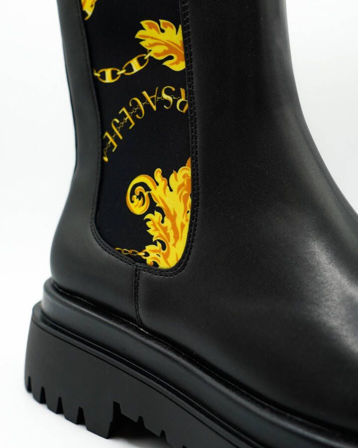 Versace Jeans Couture Zwarte enkellaarzen voor vrouwen Black Dames