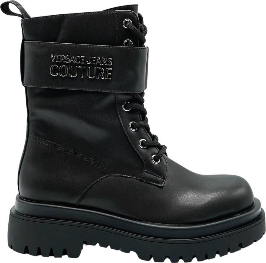 Versace Jeans Couture Zwarte Enkellaarzen voor Vrouwen Black Dames