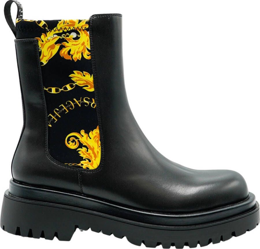 Versace Jeans Couture Zwarte enkellaarzen voor vrouwen Black Dames