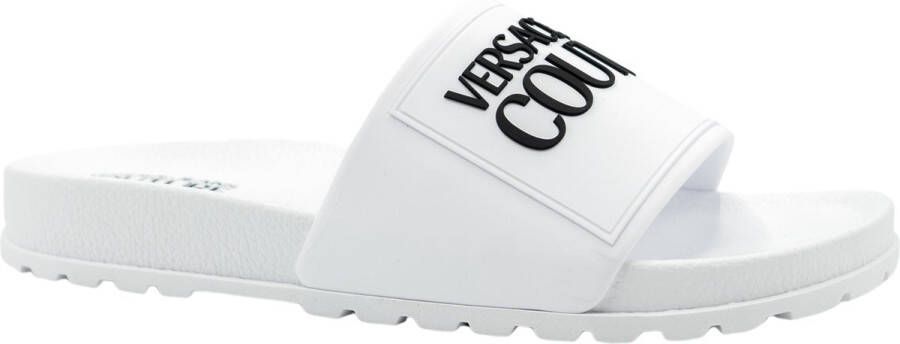 Versace Jeans Couture Slippers met logo White Dames