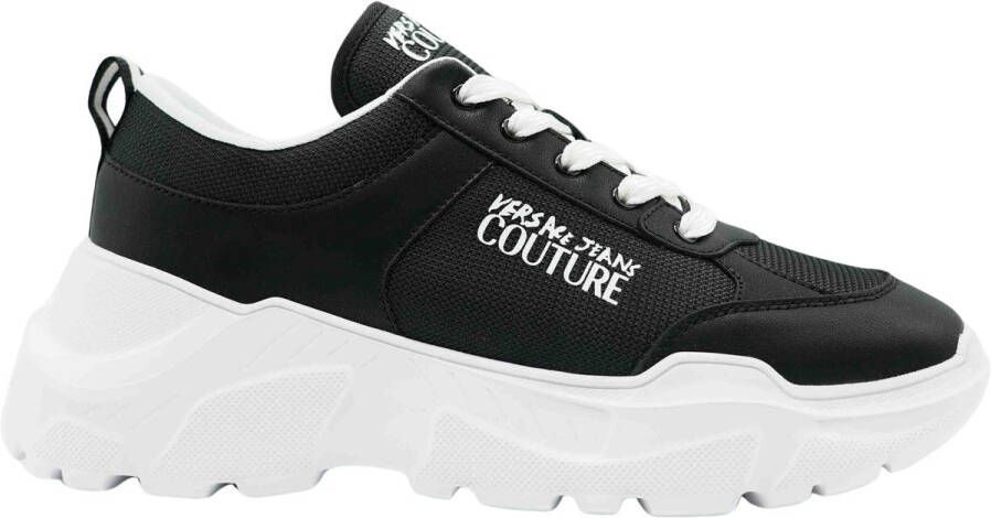 Versace Jeans Couture Sneakers met bedrukt logo Black Heren