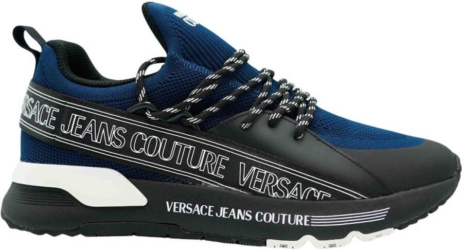 Versace Jeans Couture Sneakers met bedrukt logo Blue Heren