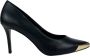 Versace Jeans Couture Minimalistische Zwarte Leren Decolletè met Gouden Detail Black Dames - Thumbnail 4