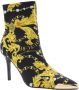 Versace Jeans Couture Barokprint Metalen Detail Enkellaarzen Multicolor Dames - Thumbnail 1