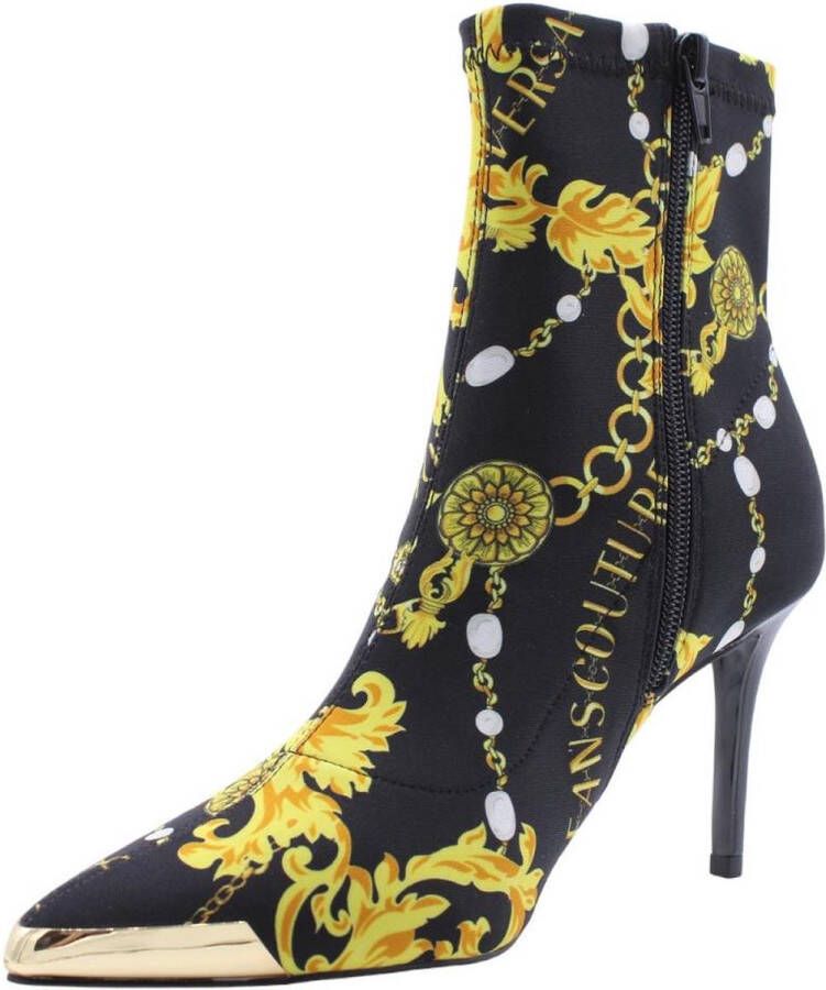 Versace Jeans Couture Barokprint Metalen Detail Enkellaarzen Multicolor Dames