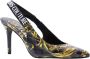 Versace Jeans Couture Zwarte Hoge Hak Sandalen Decollete Stijl Black Dames - Thumbnail 1