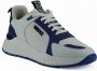 Versace Blauwe en witte kalfsleren sneakers Blue Heren - Thumbnail 1