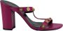 Versace Paarse Kalfsleren Hoge Hak Sandalen Purple Dames - Thumbnail 1