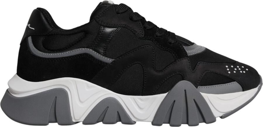 Versace Squalo Sneakers van mesh en zwart leer