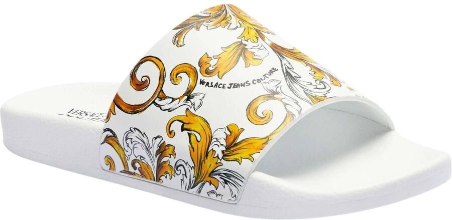 Versace Jeans Couture Versace Couture Heren Slipper Wit YA3SQ4 G03 Gummy Baroque
