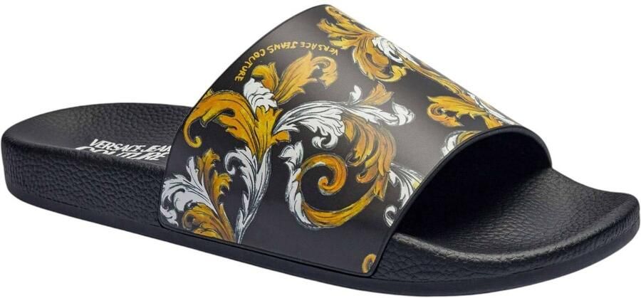 Versace Jeans Couture Versace Couture Heren Slipper Zwart YA3SQ4 G89 Gummy Baroque