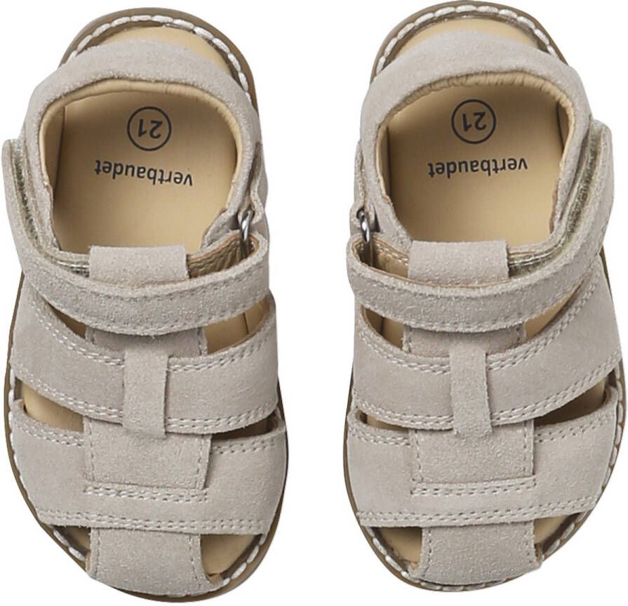 Vertbaudet Gesloten sandalen met klittenband van leer voor baby's