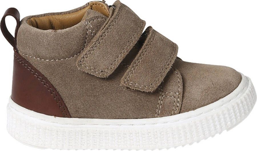 VERTBAUDET Lederen bottines met klittenband voor jongensbaby''s taupe