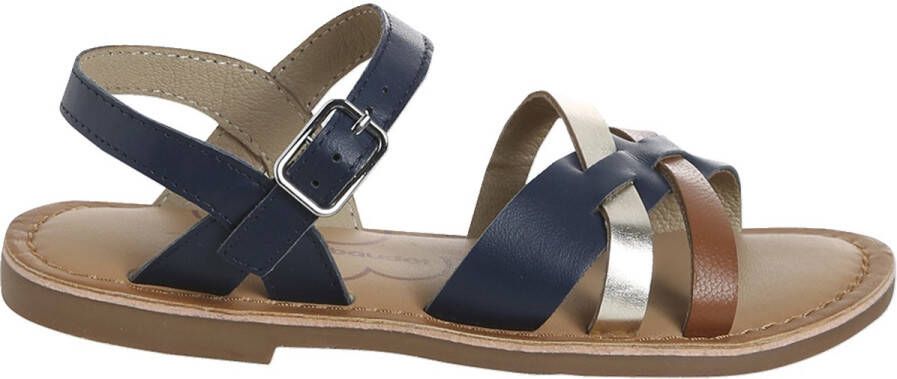 Vertbaudet Sandalen met fantasiebandjes van leer voor kinderen kleuterschoolcollectie