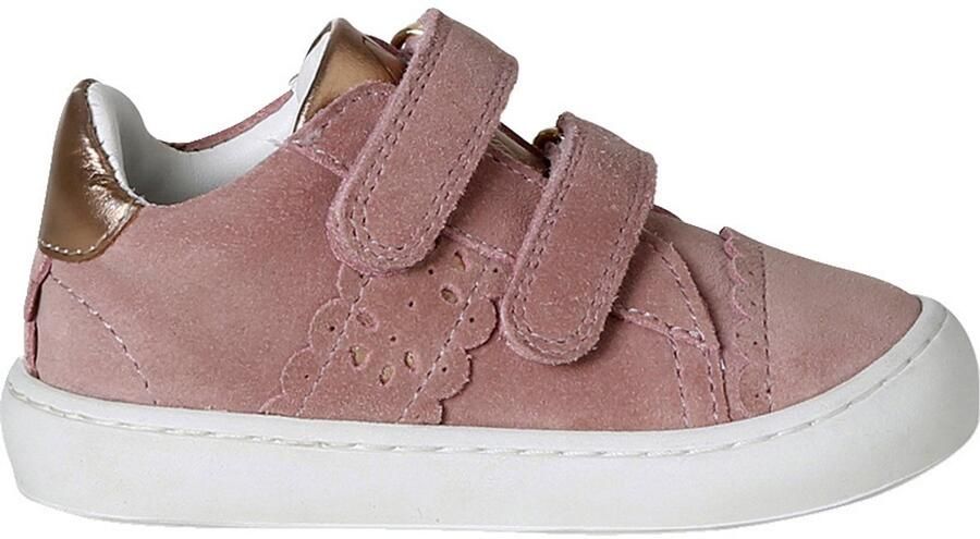 VERTBAUDET Baskets met klittenband van leer baby roze (poederkleur)