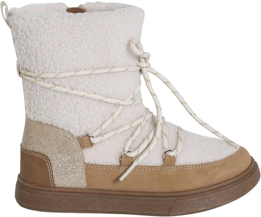 VERTBAUDET Baskets voor meisjes synthetisch gevoerd veterboots en met rits kameel