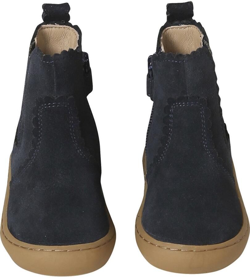 VERTBAUDET Chelsea boots met rits en elastiek van leer voor baby marineblauw