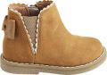 VERTBAUDET Elastische leren laarsjes voor meisjesbaby's camel - Camel