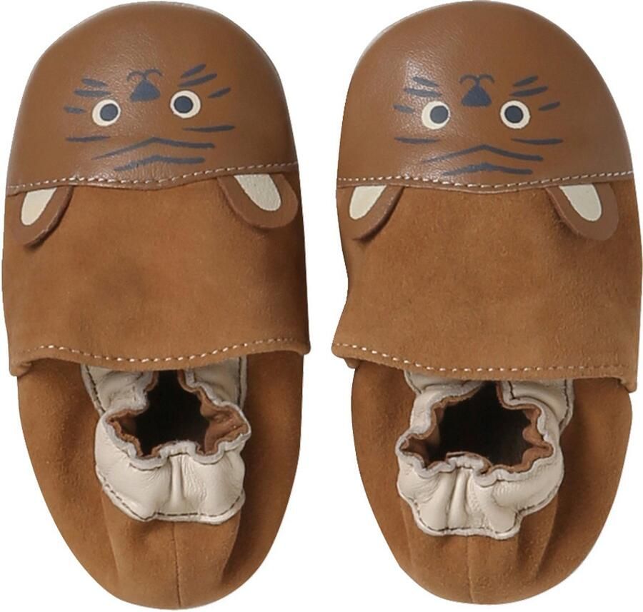 Vertbaudet Elastische leren sloffen voor baby's