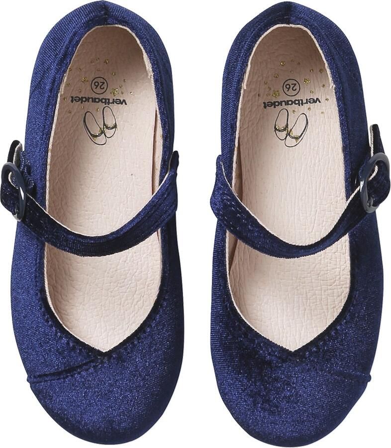 VERTBAUDET Fluwelen glanzende ballerina's kleutercollectie marineblauw