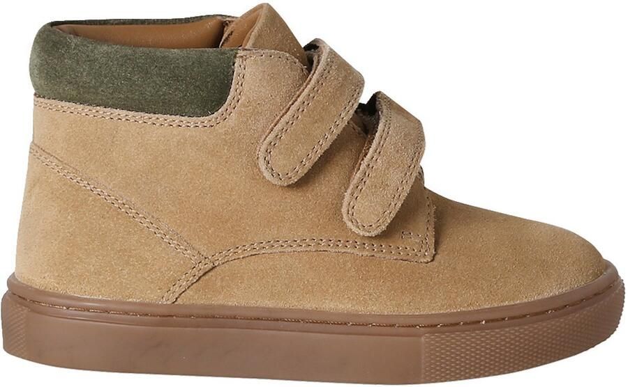 VERTBAUDET Halfhoge jongenssneakers in gekrast leer beige