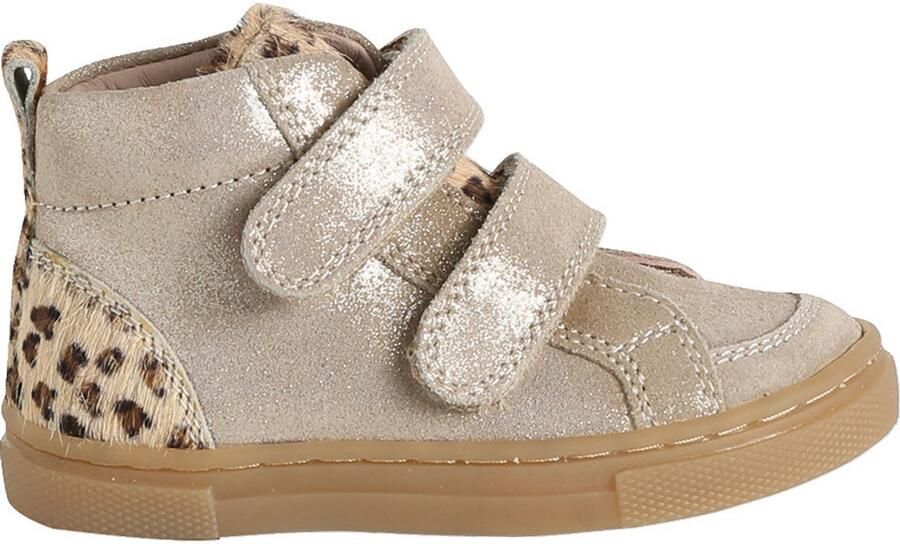 VERTBAUDET Hoge leren sneakers voor baby goudgeel
