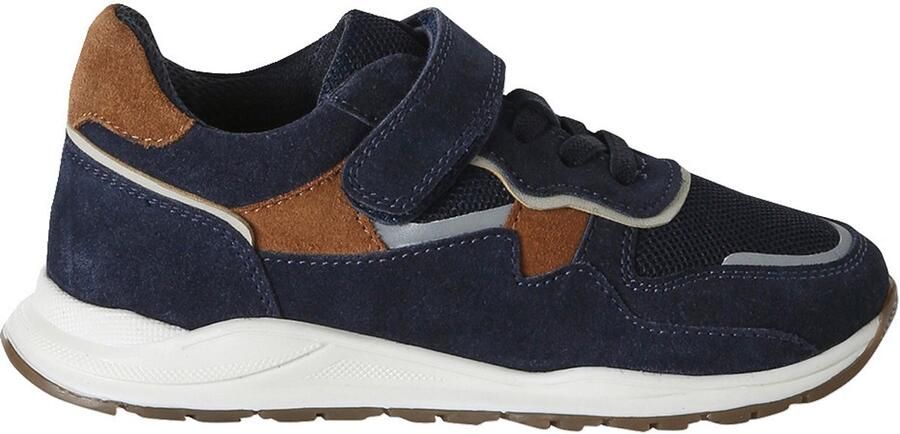 VERTBAUDET Jongens sneakers leer met klittenband marineblauw