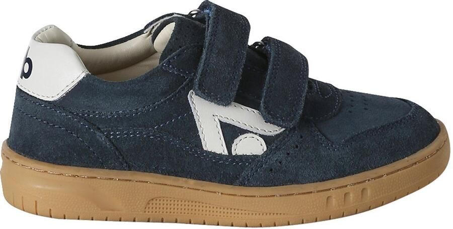 VERTBAUDET Jongens sneakers leer met klittenband marineblauw