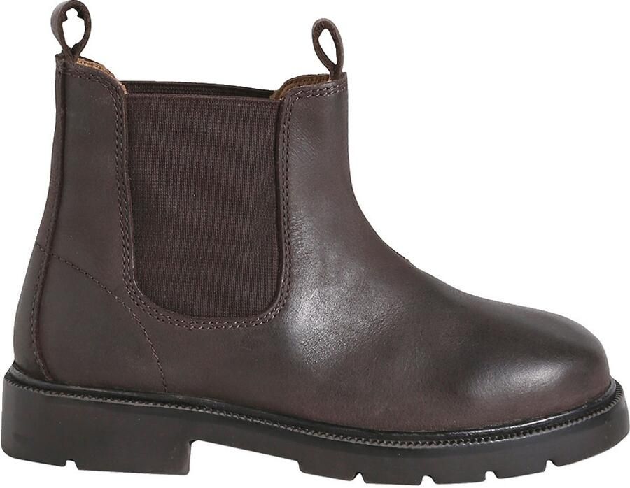 VERTBAUDET Jongensboots van leer met elastiek donkerbruin