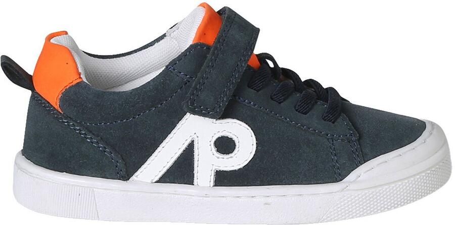 VERTBAUDET Jongenssneakers van leer met elastische veters marineblauw