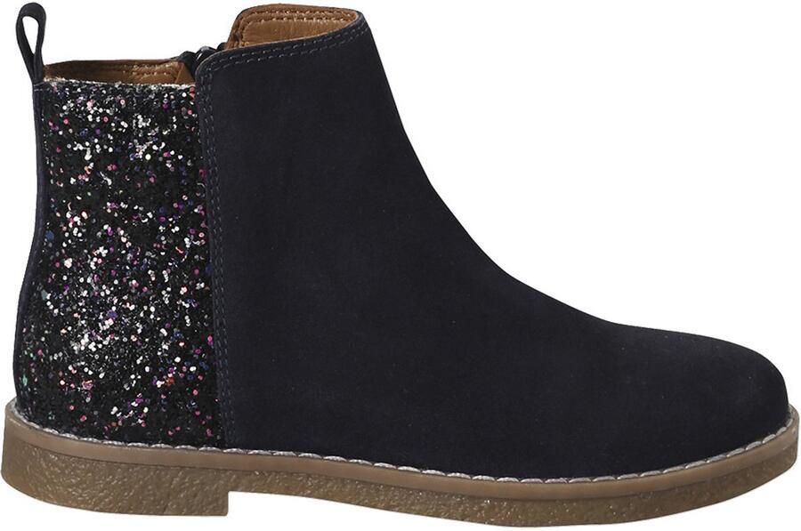 VERTBAUDET Leren boots voor meisjes met glitter kleuterschoolcollectie marineblauw
